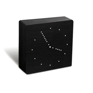 Gingko Analogue Click Wandklok Black – White LED